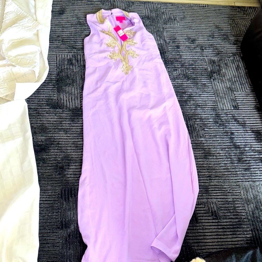 COPY - Lilly Pulitzer Lavender Sleeveless Dress with Gold Embroidery